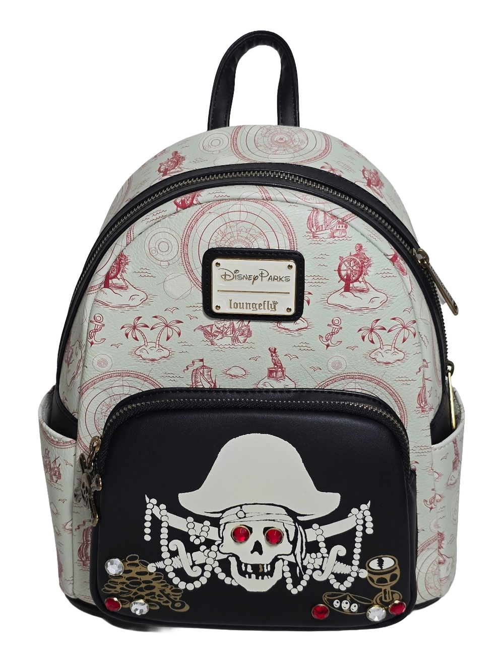 Disney Parks Loungefly Pirates Caribbean Glow in Dark Mini Backpack NWT